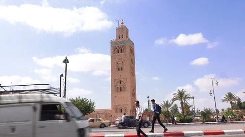 The Koutoubia mosque is the largest in Morocco Stock Footage 128105067