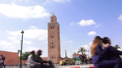The Koutoubia mosque is the largest in Morocco Stock Footage 128105072