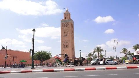 The Koutoubia mosque is the largest in Morocco Stock Footage 128105075