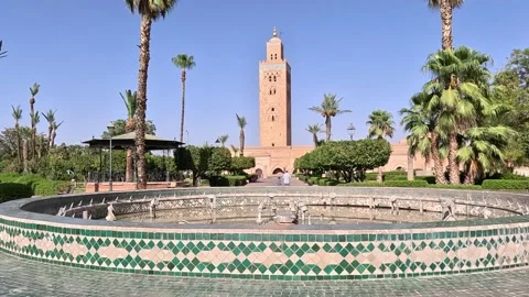 The koutoubia mosque in marrakech Stock Footage 256306872