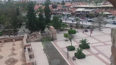 Koutoubia Mosque Panorama Marrakech Morocco City Life Stock Footage 335309106