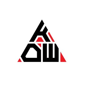 KOW triangle letter logo design with triangle shape. KOW triangle logo desi.. Stock Illustration
