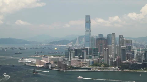 Kowloon skyline Stock Footage 40067844