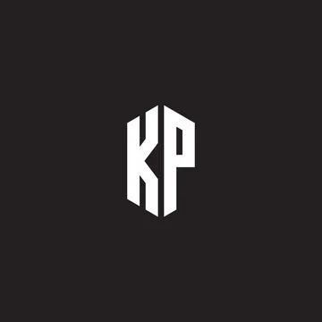 KP Logo monogram with hexagon shape style design template Stock Illustration