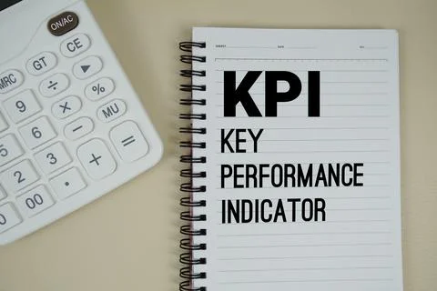 KPI Abbreviations of Key Performance Indicator text with calculator phrase .. Stock Photos