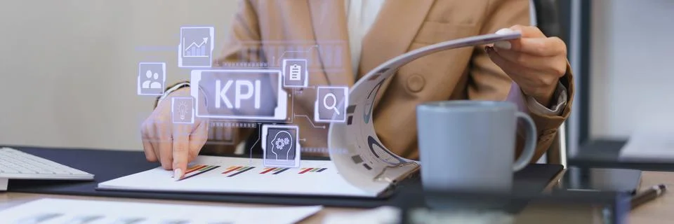 KPI acronym Key Performance Indicator For business planning and measure suc.. Stock Photos