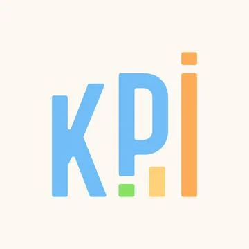 KPI acronym vector icon sign. Key Performance Indicator business concept Illustrazione stock