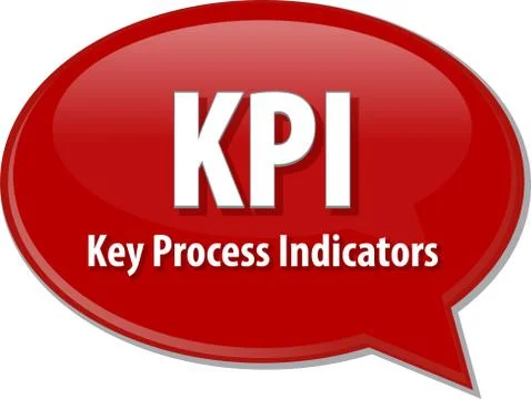 KPI acronym word speech bubble illustration Stock Illustration
