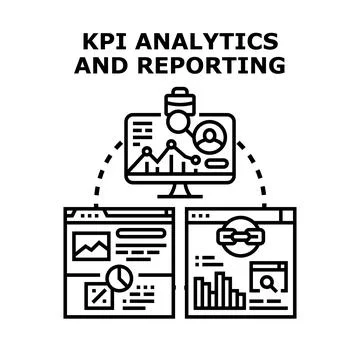 Kpi analytics and reporting visualizing business performance data 库存插图