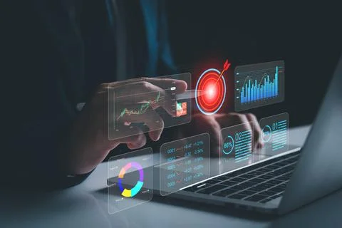 KPI to analyze performance and create insight reports for operations manageme Stock Photos