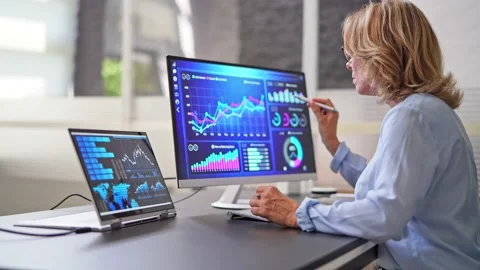 KPI Business Analytics Data Dashboard Stock Footage 209153550