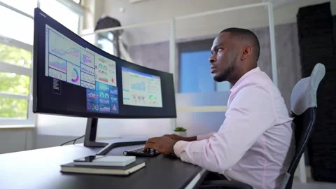 KPI Business Analytics Data Dashboard Stock Footage 215543278