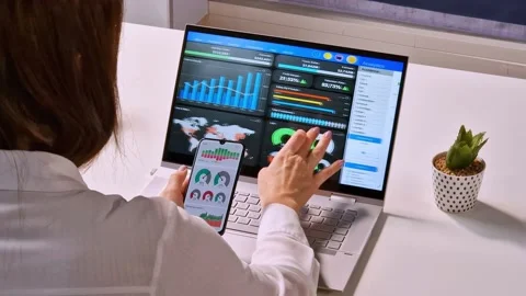 KPI Business Analytics Data Dashboard Stock Footage 215952989