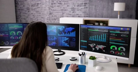 KPI Business Analytics Data Dashboard Stock Footage 230394727