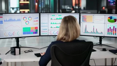 KPI Business Analytics Data Dashboard Stock Footage 307629468