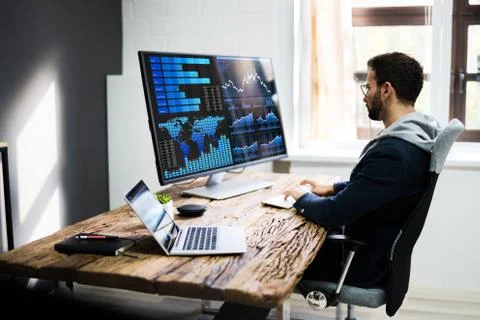 KPI Business Analytics Data Dashboard. Analyst Stock Photos