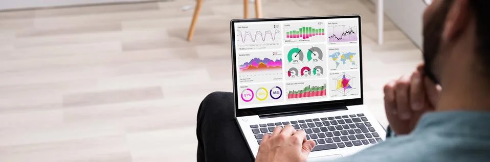 KPI Business Analytics Data Dashboard Stock Photos