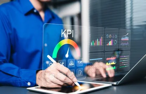 KPI Concept. Analyzing Key Performance Indicators. Stock Photos