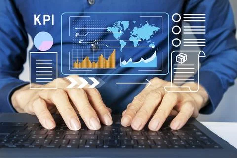 KPI concept, Key Performance Indicator concept, data management for perform.. Stockfoto's