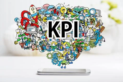 KPI concept with smartphone Stock Illustration