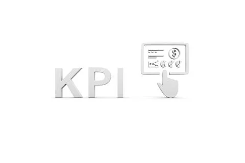 KPI concept white background 3d render illustration Stock Illustration