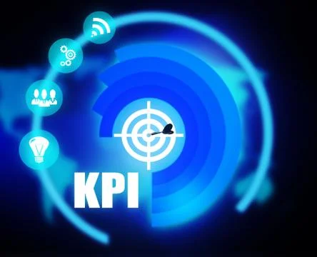 Kpi connect concept plan graphic background color Stock Illustration