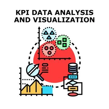 Kpi data analysis and visualization concept illustration Stock Illustration