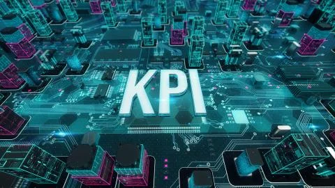 KPI with digital technology concept Illustrazione stock