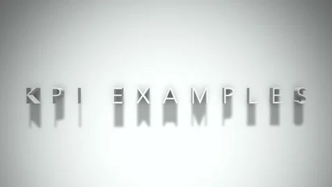 Kpi examples 3D title animation white text on a white background Stock Footage 299380516