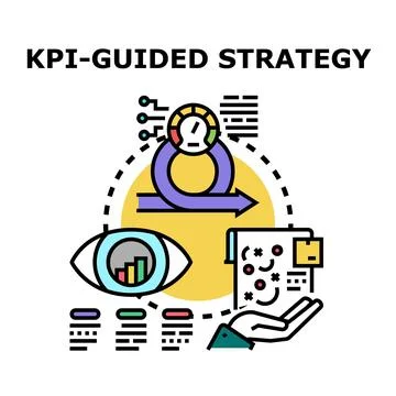 Kpi guided strategy measuring business performance Stockillustratie