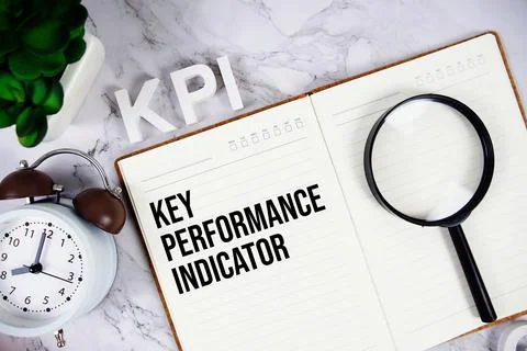 KPI - Key Performance Indicator acronym on notepad, Business concept backgrou Stock Photos