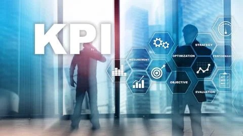 KPI - Key Performance Indicator. Business and technology concept. Multiple Foto stock