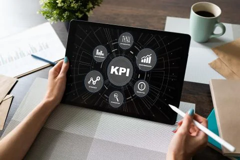 KPI - Key performance indicator. Business process efficiency improvement. Stock Photos