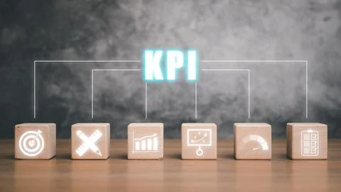 KPI Key performance indicator business and industrial analysis concept, Woo.. Фото