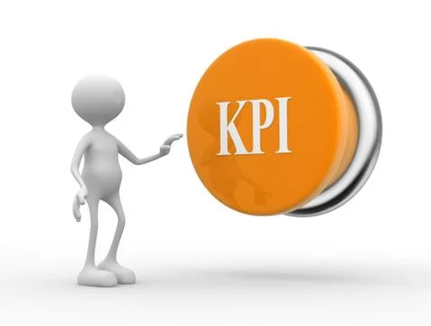 Kpi ( key performance indicator ) button Stock Illustration