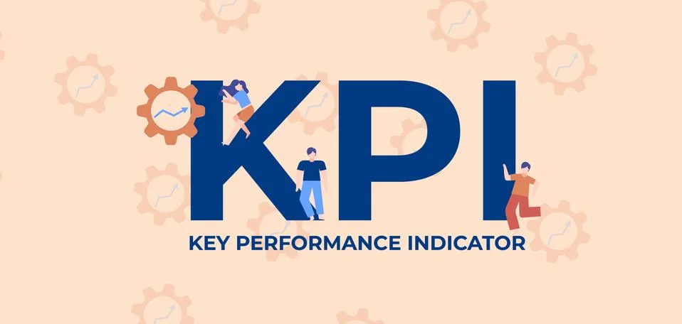 KPI key performance indicator. Coding technologies and web software digital Stock Illustration