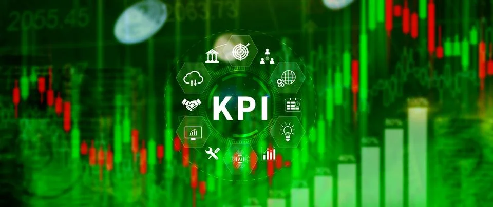 KPI, Key Performance Indicator concept, Management data System KPI connecte.. Stock Illustration
