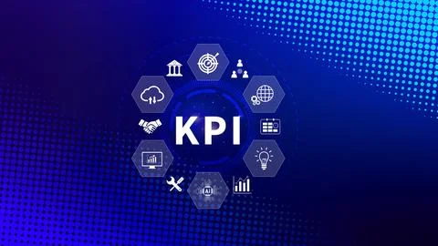 KPI, Key Performance Indicator concept, Management data System KPI connecte.. 스톡 일러스트