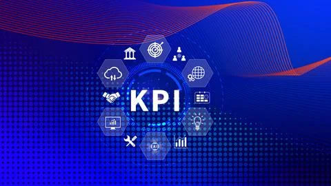 KPI, Key Performance Indicator concept, Management data System KPI connecte.. 스톡 일러스트