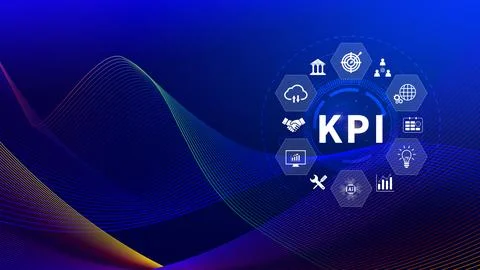 KPI, Key Performance Indicator concept, Management data System KPI connecte.. Stock Illustration