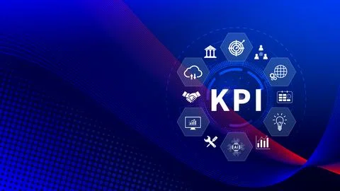 KPI, Key Performance Indicator concept, Management data System KPI connecte.. 스톡 일러스트
