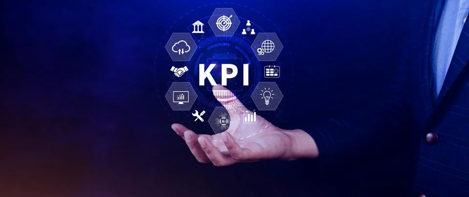 KPI, Key Performance Indicator concept, Management data System KPI connecte.. Stock Photos