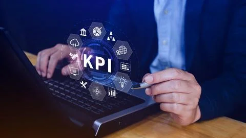 KPI, Key Performance Indicator concept, Management data System KPI connecte.. Stock Photos