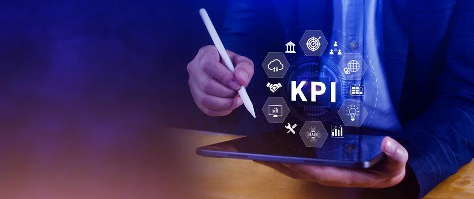 KPI, Key Performance Indicator concept, Management data System KPI connecte.. 스톡 사진