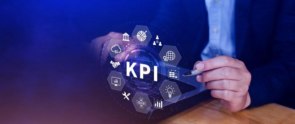 KPI, Key Performance Indicator concept, Management data System KPI connecte.. Stock Photos