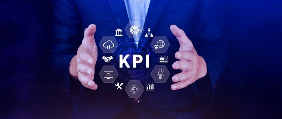 KPI, Key Performance Indicator concept, Management data System KPI connecte.. Stock Photos