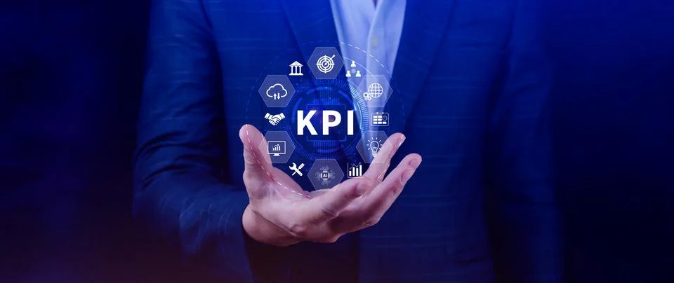 KPI, Key Performance Indicator concept, Management data System KPI connecte.. Stock Photos