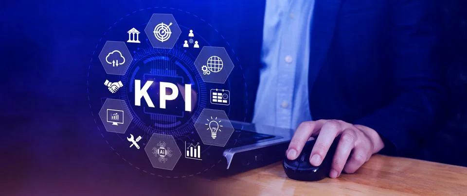 KPI, Key Performance Indicator concept, Management data System KPI connecte.. 스톡 사진