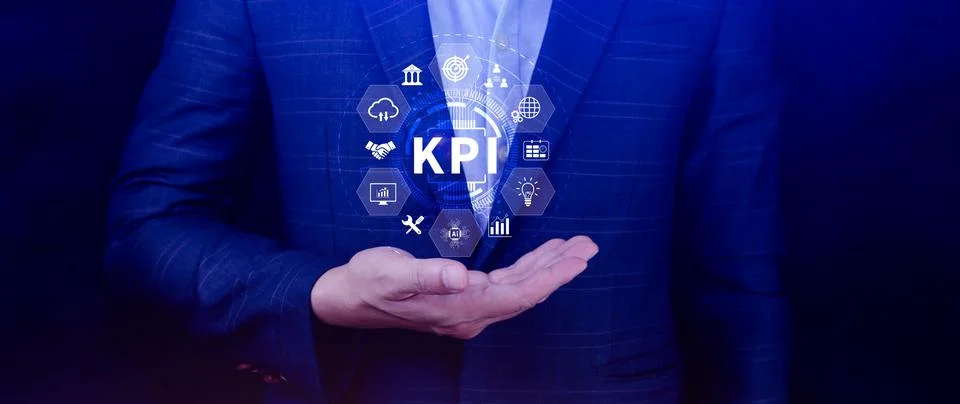 KPI, Key Performance Indicator concept, Management data System KPI connecte.. Stock Photos