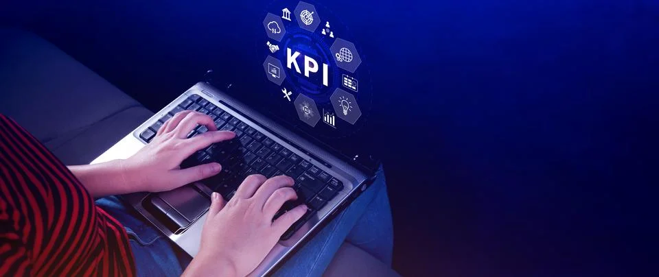 KPI, Key Performance Indicator concept, Management data System KPI connecte.. Stock Photos